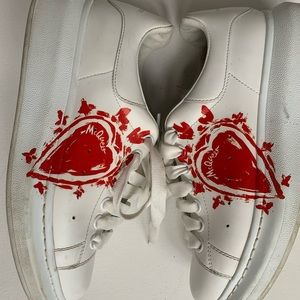 Alexander McQueen shoes sneakers 39 heart unisex men red white casual